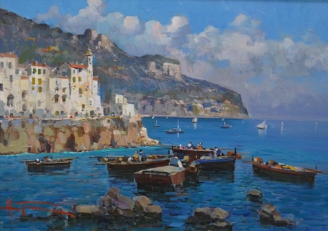 A. Padina, oil on canvas, 'Pezantentica, Castieza', signed 49 x 69cm. Condition - good